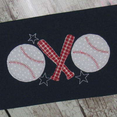 baseball trio applique